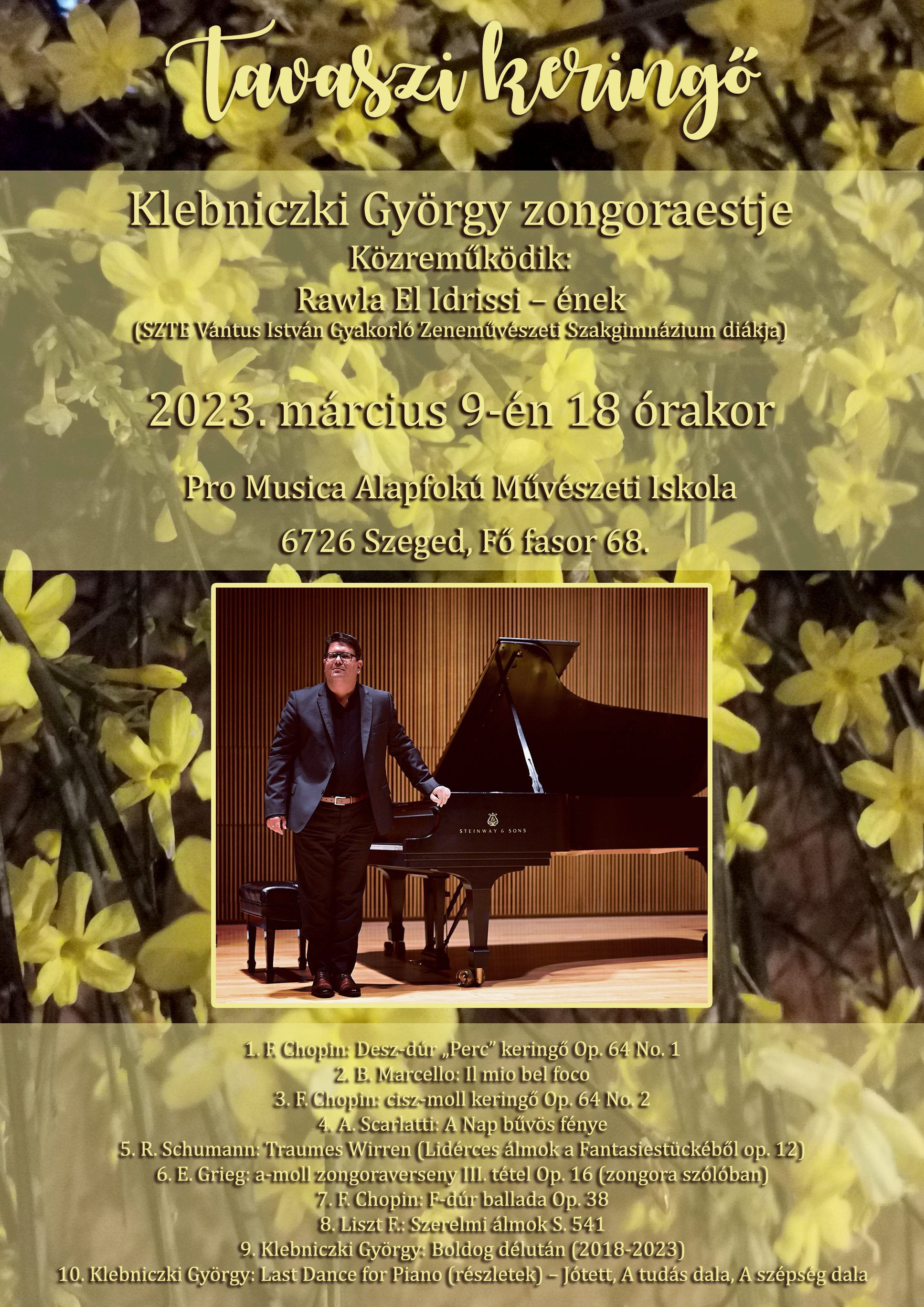 Tavaszi keringő - Klebniczki György zongoraestje 2023. március 9. 18:00